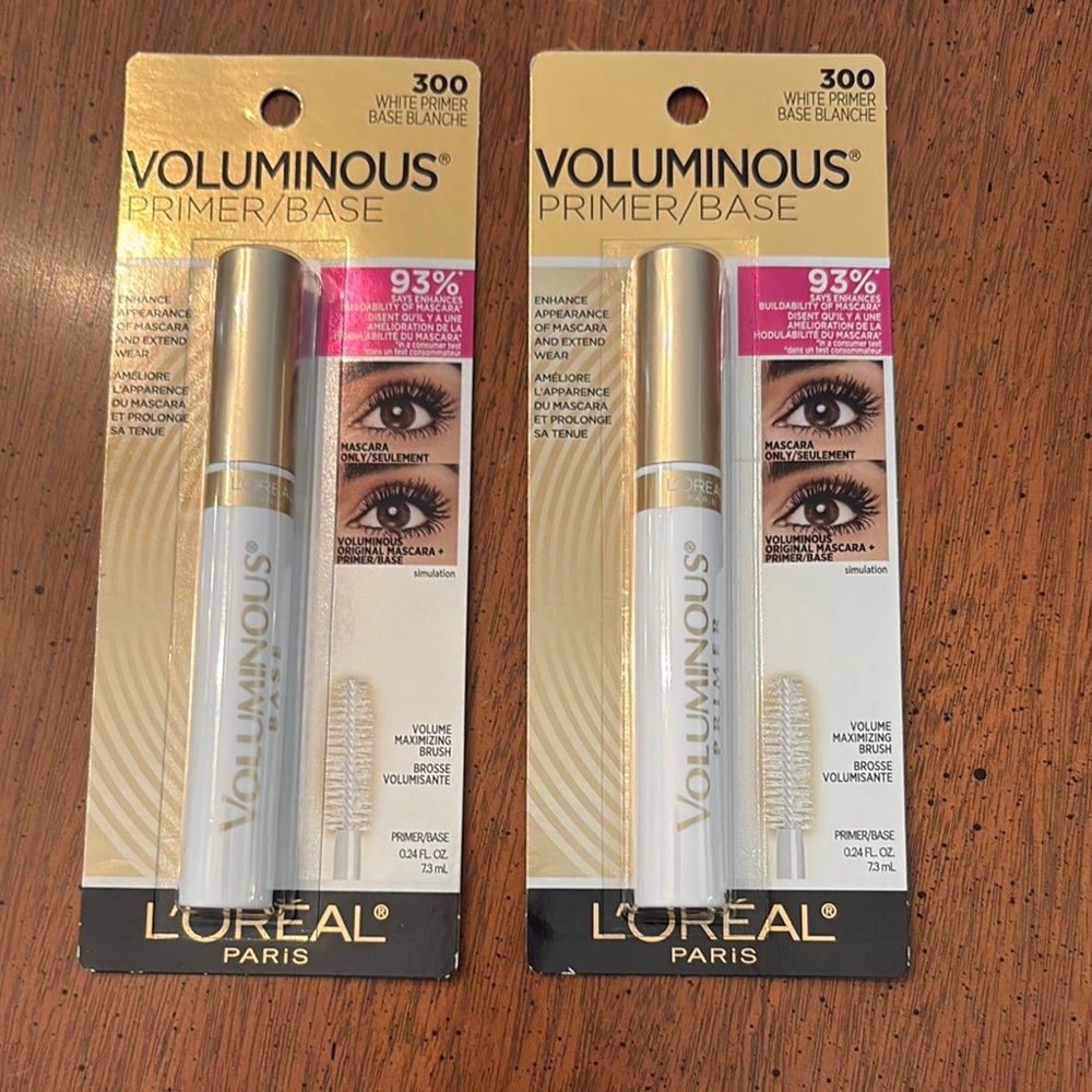 L'Oreal Voluminous White Primer/Base Mascara Bundle NWT